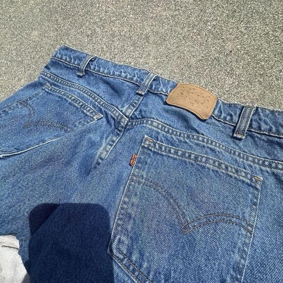 Vintage Orange Tab Levis 505 Jeans Mens 38x32 Straight Blue Denim Made In Canada - Picture 9 of 10